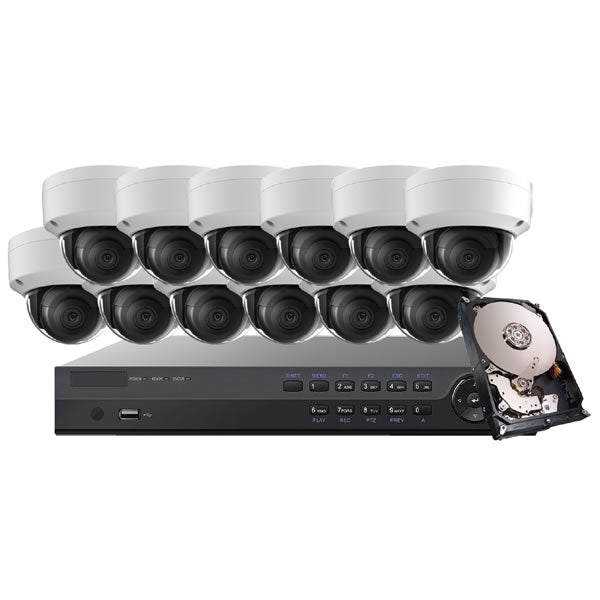 4K IP turret camera from Platinum Series by My Store, shown mounted outdoors with a sleek black housing.