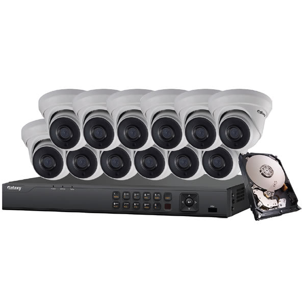 Galaxy Platinum Series 5MP 5-in-1 HD analog turret security camera kit with multiple lenses and sturdy mounting bracket