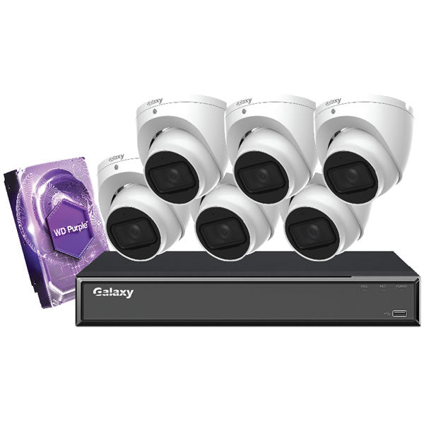 8CH Galaxy Hunter HD 5MP AI Analog Kit with surveillance cameras and digital recorder for home security.