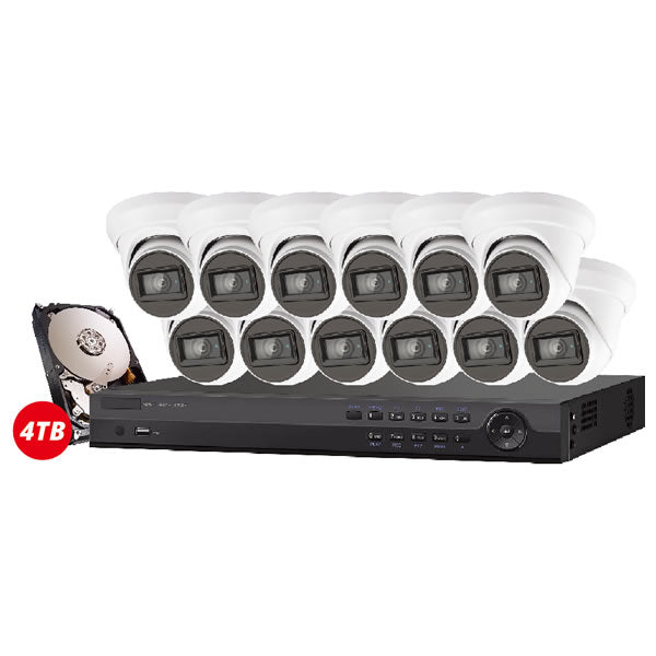 16-channel Galaxy Platinum Series 5MP HD analog turret security camera kit with 5-in-1 functionality and durable design