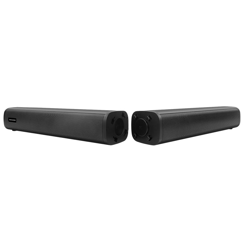 Rocware S22 Hi-Fi speaker with sleek black design and compact size, perfect for portable audio listening.
