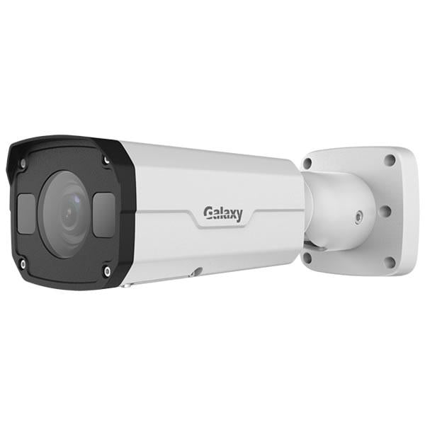 My Store Galaxy Pro 8MP Motorized Bullet Camera with AI, showing the camera lens and motorized features for human and vehicle detection.