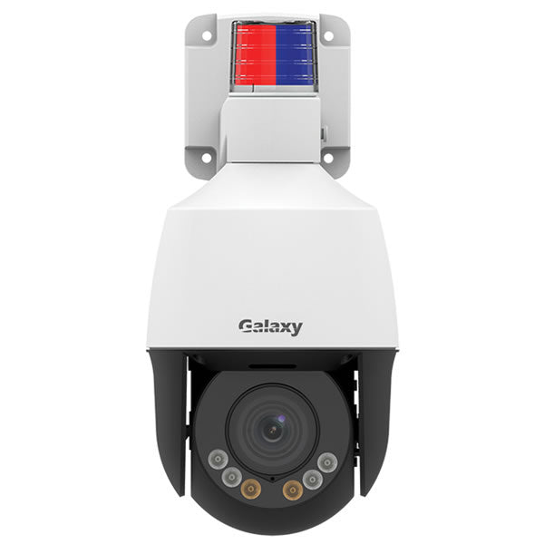My Store Galaxy Pro 5MP AI Mini IP PTZ camera with auto tracking, starlight sensor, blue and red flashlight, and siren alarm.