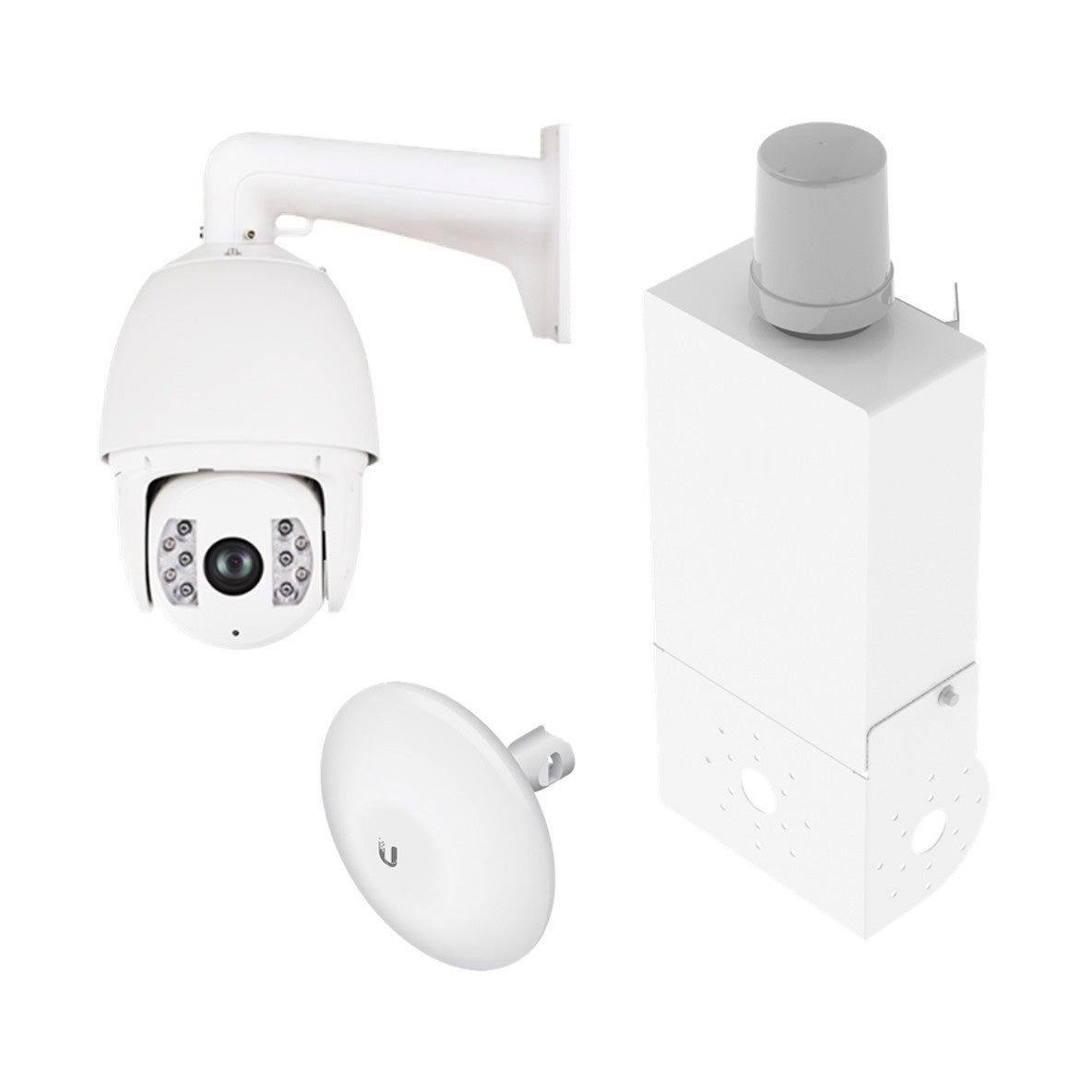 Wireless video station with 2MP smart tracking IP PTZ camera, featuring pan-tilt-zoom and sleek design for security monitoring.