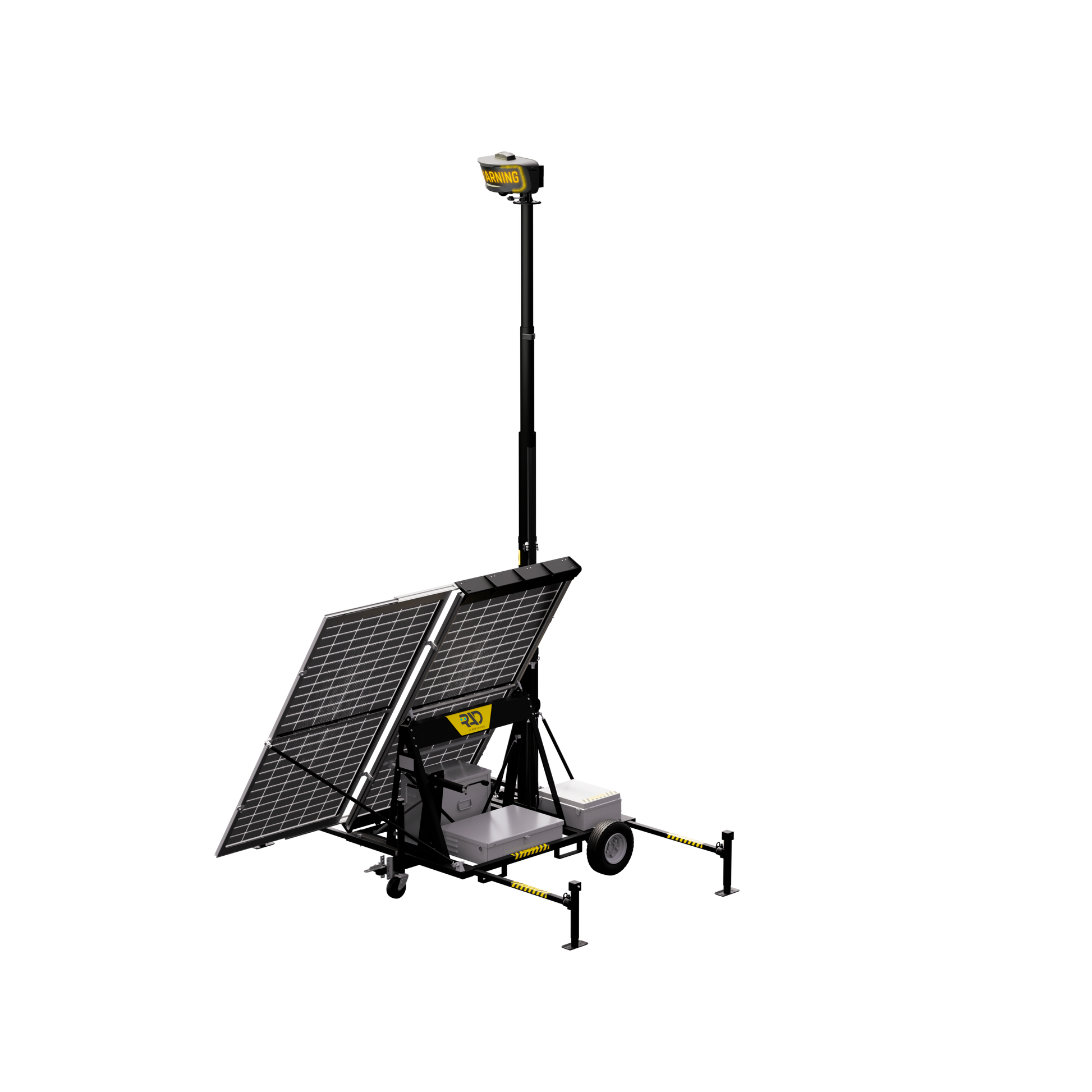 HDRIO180.png: Galaxy Security RIO Solar 180 Gen 4 security camera with solar panel and weatherproof design.