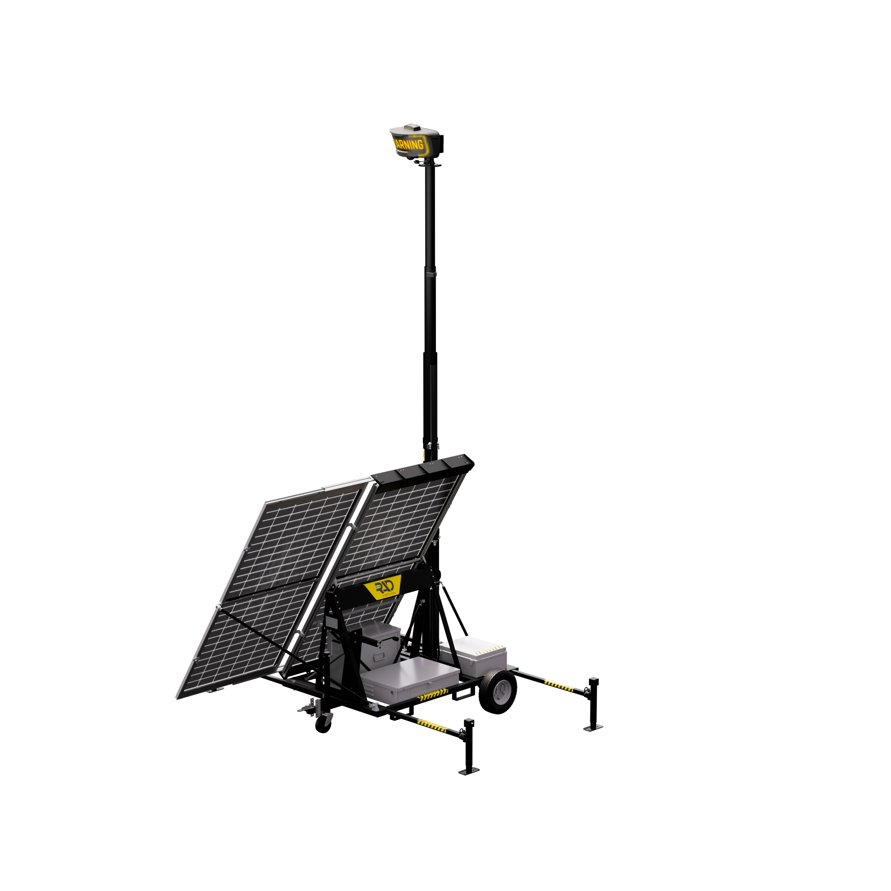 HDRIO180.png: Galaxy Security RIO Solar 180 Gen 4 security camera with solar panel and weatherproof design.