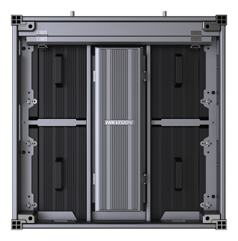 Hikvision outdoor LED display DS-D4239CD-1AAB/M showing high-resolution digital signage in an outdoor setting