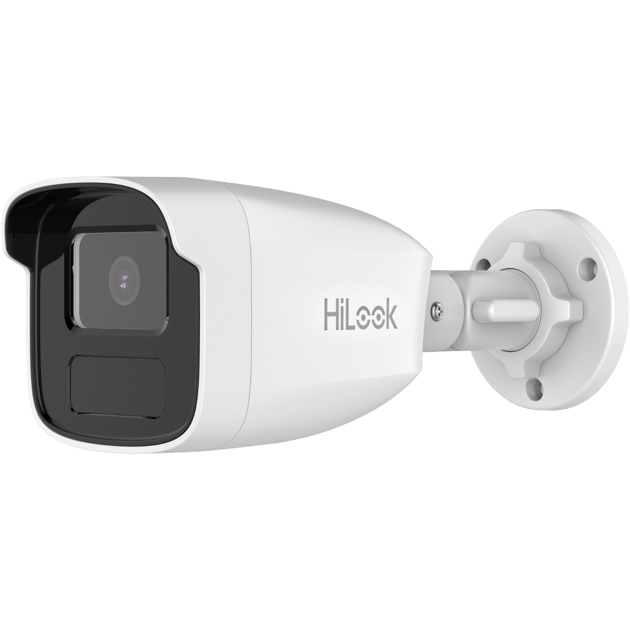 HiLook 4K fixed bullet network camera with 4mm lens, featuring high-resolution surveillance capabilities.