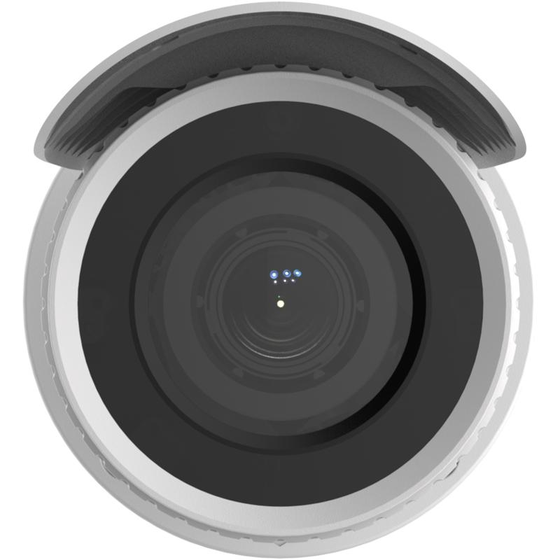 HiLook 4MP IR motorized varifocal IP bullet camera with 2.8-12mm lens showing outdoor security camera with infrared LEDs