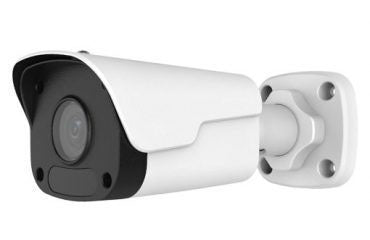 Uniview 4MP Network IR Mini IP Bullet Camera capturing detailed outdoor surveillance with infrared night vision.
