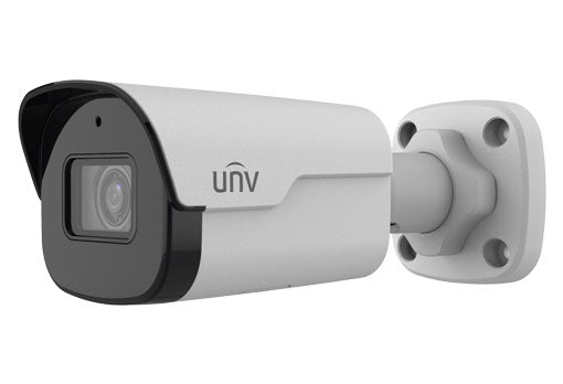 Uniview 5MP HD Lighthunter IR fixed bullet network camera, IPC2125SB-ADF40KM-I0, mounted outdoors with infrared illumination