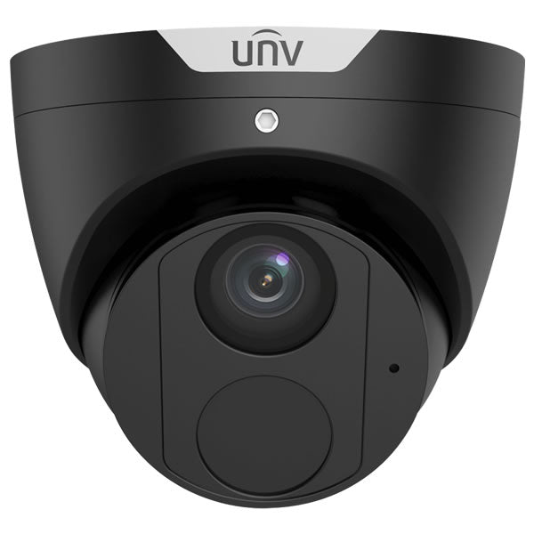 5MP HD LightHunter IR fixed eyeball network camera by Uniview, showing black camera with lens and IR LEDs in a close-up shot.