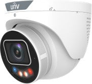 Uniview 8MP Tri Guard turret network camera with dual light, vandal-proof design, suitable for high-resolution security surveillance.