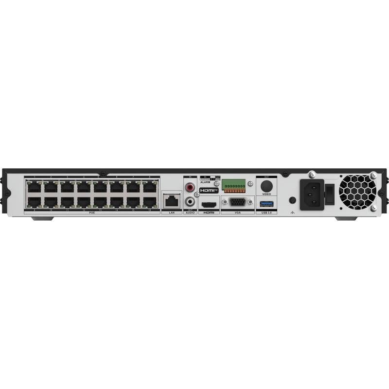 Hikvision 16-channel Network Video Recorder DS-7616NXI-I2/16P/VPro with multiple Ethernet ports, used for security surveillance.