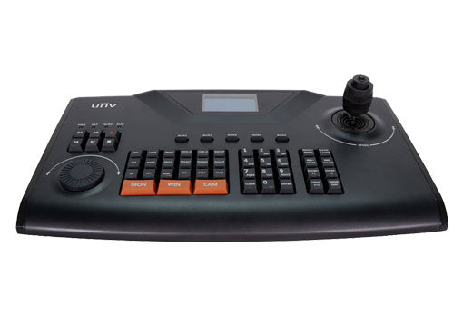 Uniview KB-1100 IP joystick keyboard controller with multiple control keys and ergonomic design for surveillance systems.