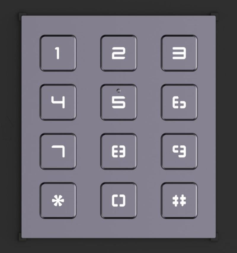 Galaxy Security intercom keypad module with numeric keypad and mounting for secure building access.