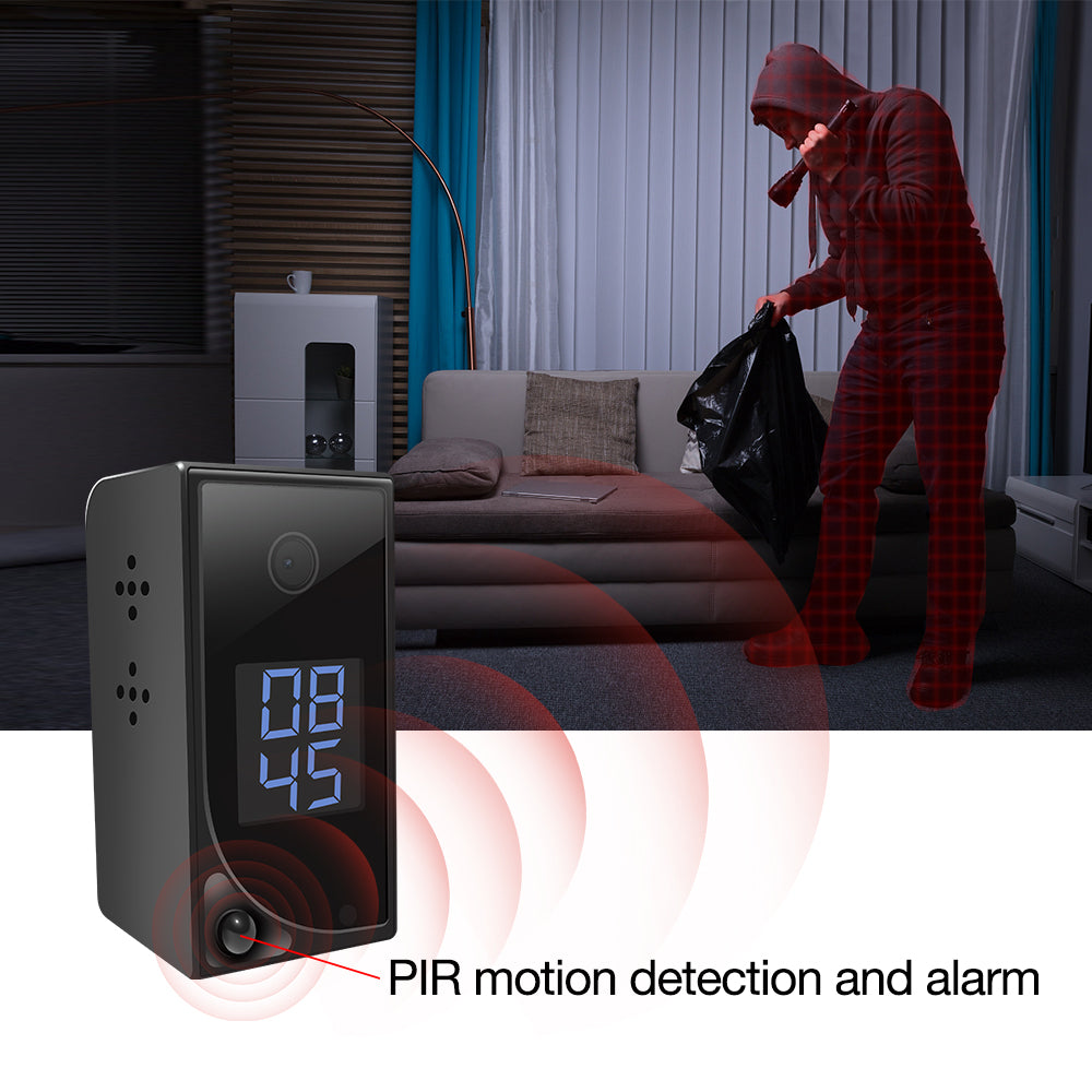 My Store Galaxy SECRETEYES 2MP WiFi clock camera with 16GB SD card, showing a sleek black clock with hidden camera lens.
