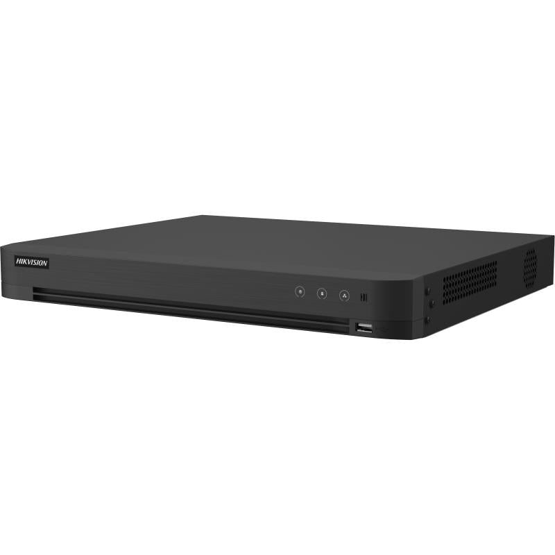 Hikvision iDS-7208HUHI-M2/XT digital video recorder with multiple HDMI and VGA ports, used for security surveillance systems