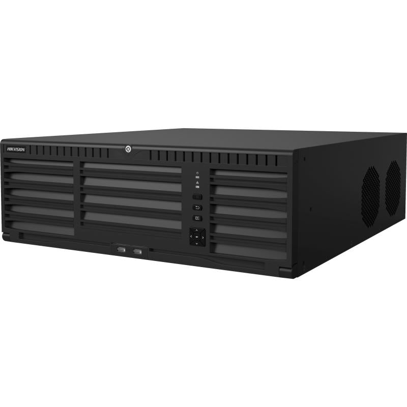 Hikvision 64-channel Network Video Recorder DS-96064NI-I16 with multiple ports and control buttons, used for security surveillance.