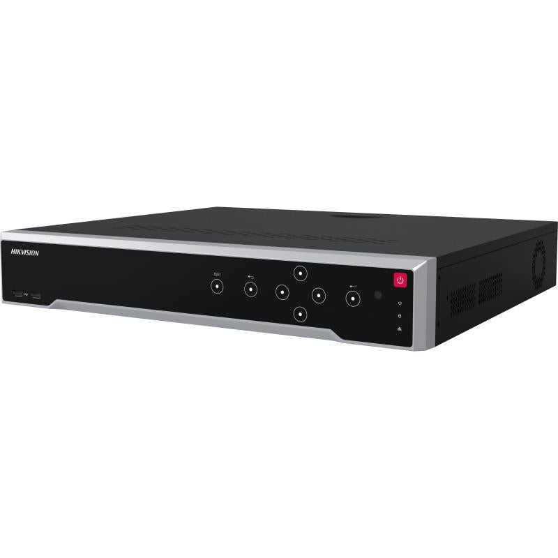 Hikvision 32-channel Network Video Recorder DS-7732NI-M4 with multiple ports and front display, used for security camera recording.