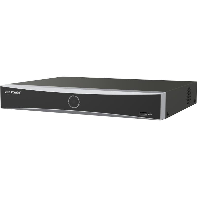 Hikvision DS-7604NXI-K1/4P/V network video recorder with four PoE ports, used for security surveillance.