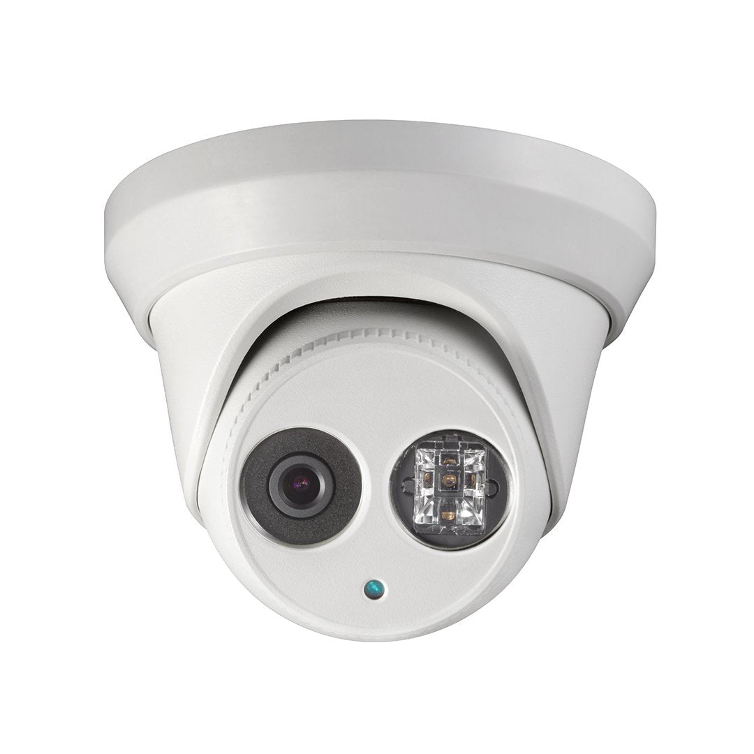 8MP turret IP camera with Acusense technology, featuring a sleek design and lens, ideal for security surveillance.