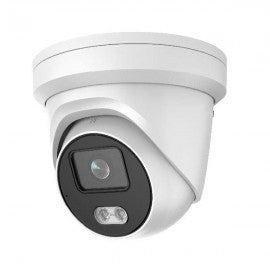 Galaxy Platinum AI 4MP Color247 white light fixed IP turret camera with black casing and lens, designed for security surveillance.