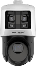 4MP 25X IR network speed dome camera with zoom lens, mounted outdoors, providing high-resolution surveillance footage