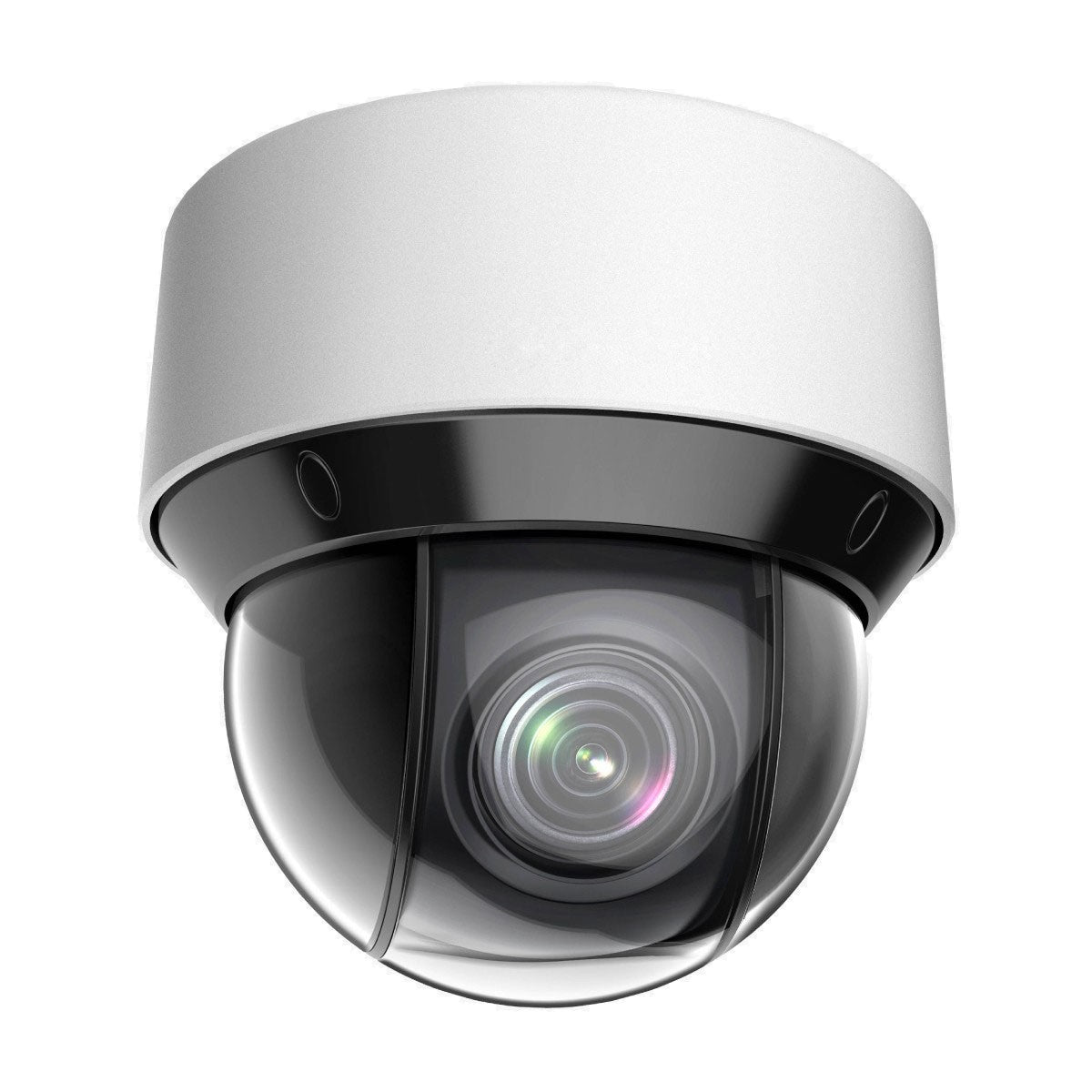 My Store Galaxy Platinum AI 4MP IR motorized IP PTZ camera with 25x optical zoom and infrared night vision, mounted on a wall.