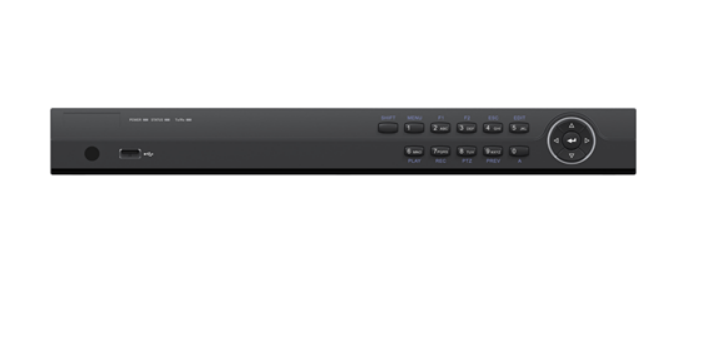 Hikvision 4-channel PoE 1U 4K Network Video Recorder (NVR) with multiple Ethernet ports and compact 1U rack-mount design