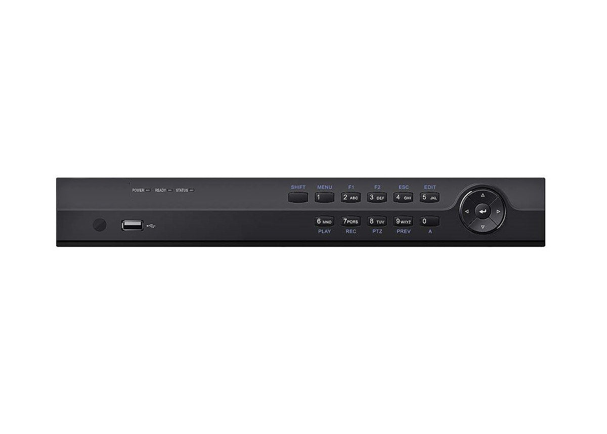 Galaxy Security 16-channel 4K NVR with PoE, 2-SATA ports, and 4TB pre-installed HDD for high-resolution video recording.