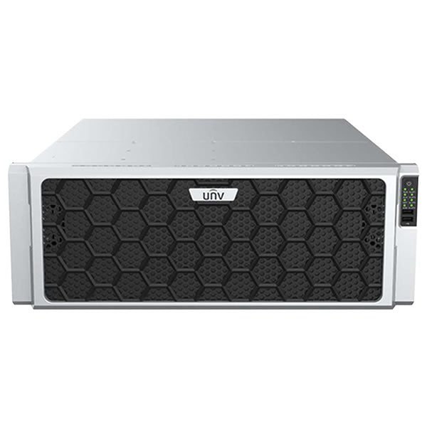 Uniview NVR824-256R NDAA 256-channel 4K/12MP 4U network video recorder with 24x SATA bays and multiple ports