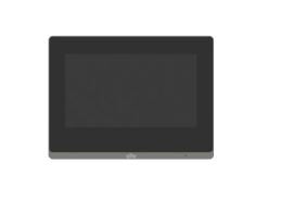7-inch touch screen wall-mounted indoor station with sleek design, featuring a modern interface and clear display.