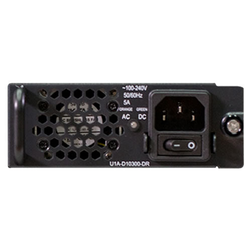 Uniview PSR300-12A secondary internal power supply for 516 series NVR, compact black device with connection ports.