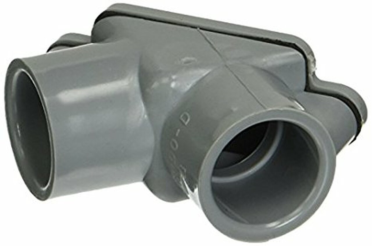 PVC pull elbow fitting from My Store, suitable for plumbing, showing the 3/4 inch elbow connection with smooth white finish.