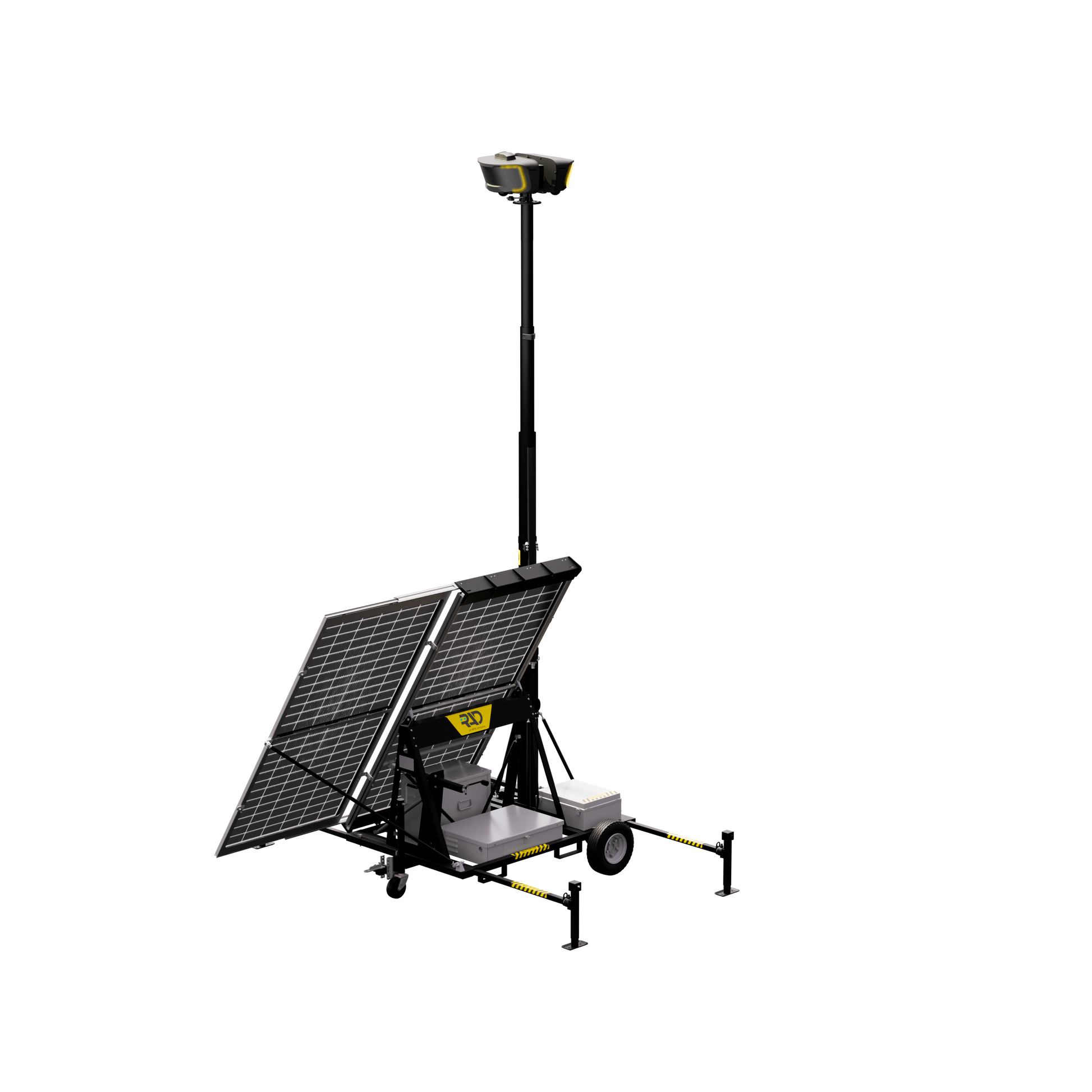Galaxy Security RIO Solar MINI, compact solar-powered security camera with weather-resistant design and adjustable mounting bracket.