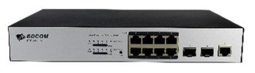 My Store BDCOM 8-Port Gigabit PoE+ managed switch with 2 gigabit SFP ports, cooling fan, 1U rack-mount, AC-220V power supply