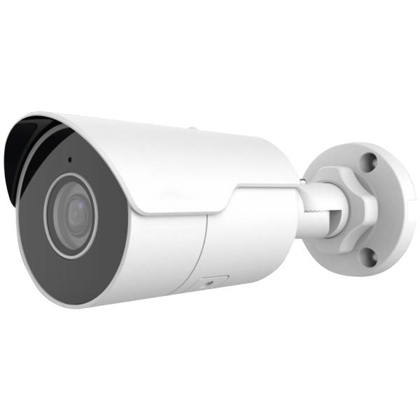 My Store NDAA Galaxy Pro Starlight 4MP Mini Bullet AI Camera with built-in mic capturing outdoor surveillance scene