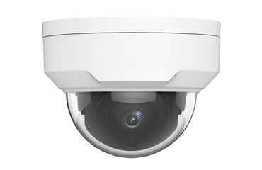 NDAA Galaxy Pro Starlight 4K IR fixed dome camera with AI for human and vehicle detection, featuring a sleek design and night vision.