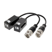 HD 1080p 1-CH passive video balun for CCTV cameras, compact design, ideal for transmitting video signals over coaxial cable.