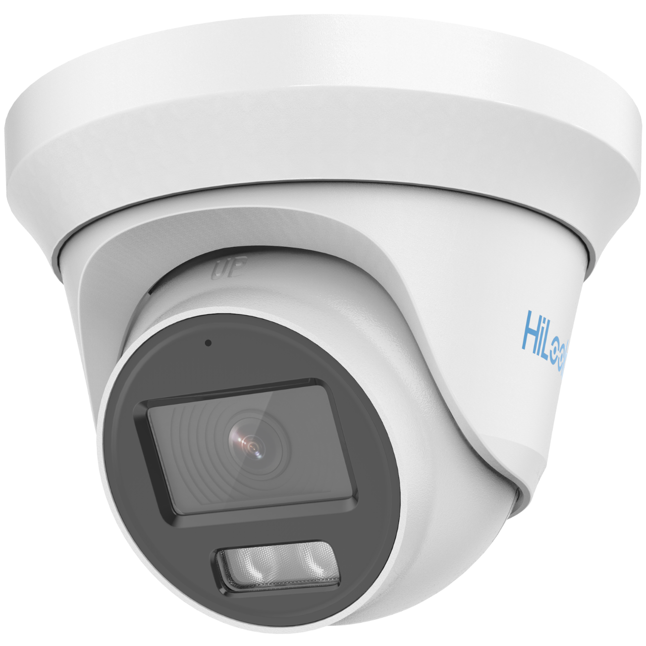HiLook 3K ColorVu audio fixed turret camera with 2.8mm lens, detailed security camera image showing lens and housing design