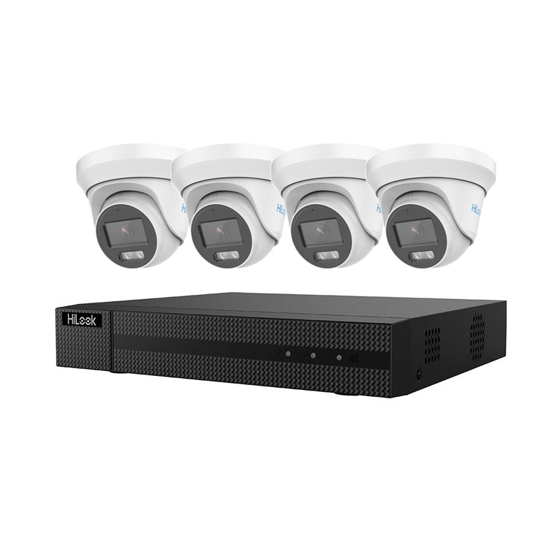 4-channel Colorvu TVI security camera kit with DVR, 1TB HDD, and four Thc-t259-ms cameras for home or business surveillance