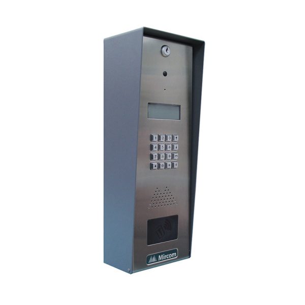 My Store Mircom SLIM LINE TELEPHONE ACCESS SYSTEMS TX3 Series TX3-200-4U-C installed in a rack, showcasing its compact design and connectivity ports.