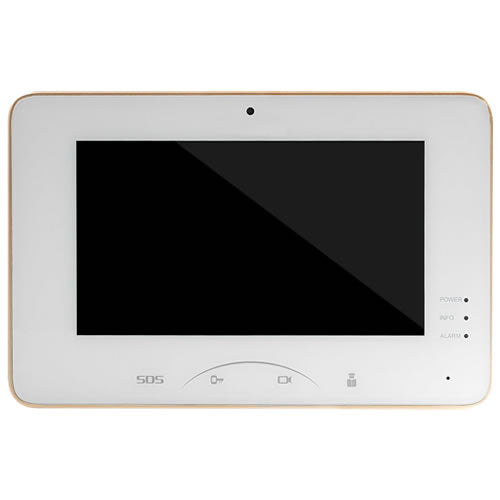 My Store Galaxy Video Intercom Indoor Station with 7-inch touchscreen display showing interface and control buttons.