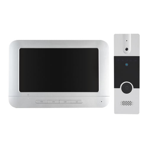 7-inch 4-wire analog video intercom system with monitor and control panel, ideal for secure communication in residential or commercial spaces
