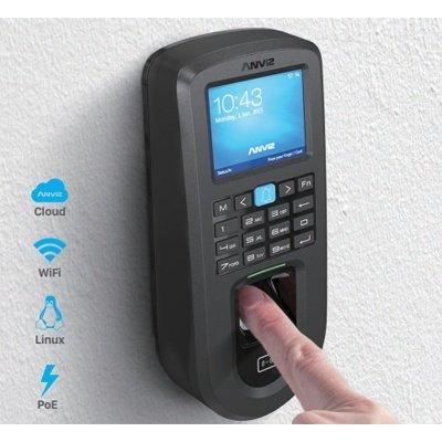 Anviz VF30 Pro fingerprint and RFID access control device with keypad and display for secure building access.