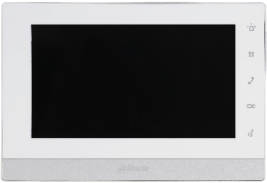 Indoor 2-wire IP monitor by My Store, VTH1550CHW-2, showing a touchscreen display for security and intercom communication.