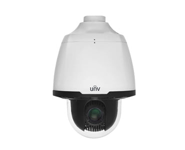 Uniview IPC642E-X22-IN security camera showing a close-up of the black outdoor IP camera with weather-resistant design.