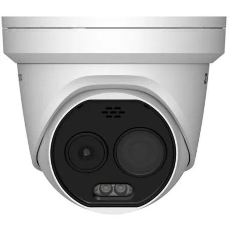 Hikvision thermal camera HM-TD1228-7/G1/T3A from Galaxy Security showing the device with multiple infrared sensors and sleek design