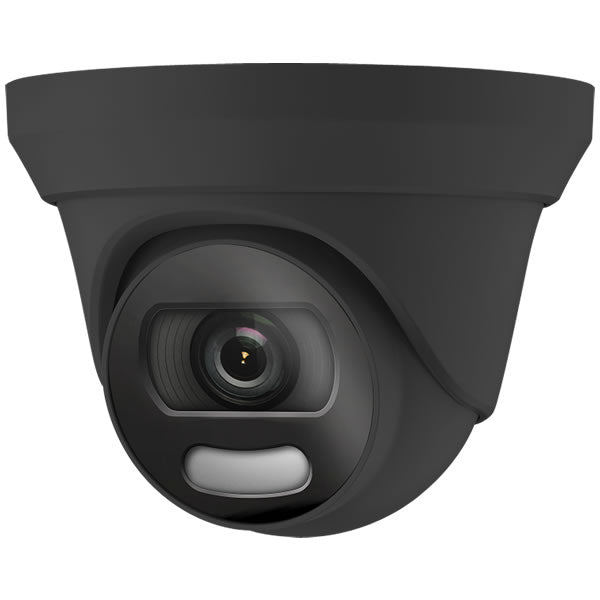 Galaxy Platinum 5MP Color247 White Light HD-TVI turret camera showing a white security camera with lens and mounting bracket.